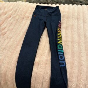 Aviator Nation Navy Leggings with Rainbow Logo